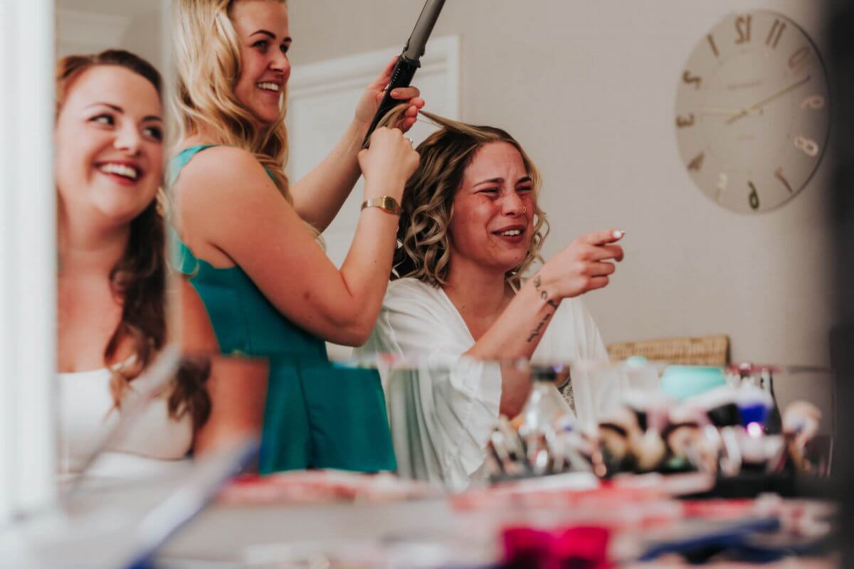 Bridal and groom prep photography